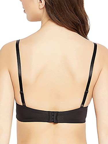 Image of Clovia Women's Cotton Padded Non-Wired Full Cup T-Shirt Bra-Black