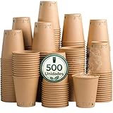 GreenFyA Vasos Desechables de Cartón Kraft para Café – Vasos Café Desechables Resistentes para Bebidas Calientes y Frias, Vaso Café para Llevar Ideal para Oficina, Eventos y Take Away (500, 110ml)