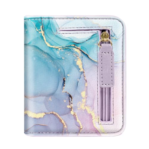 Image of Small Womens Wallet Thin Credit Card Holder Pocket Mini Purse | Compact Women Slim RFID Blocking Wallets Bifold Ladies Pocket Card Holders for Travel & Daily Use, Colorful