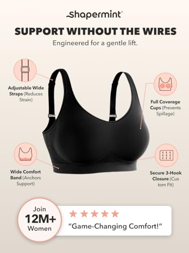 Image of SHAPERMINT Wireless Bras for Women No Underwire - Small to Plus Size Bralettes with Support and Natural Lift
