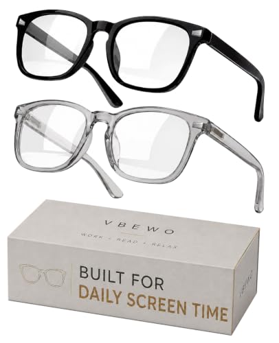 Image of 2 Packs Professional Sleep Glasses with 97.6% Blue Light Blocking Dual AR Coatings Clear Lens, Computer Gaming Glasses for Men Women, Anti Fatigue & Eye Strain