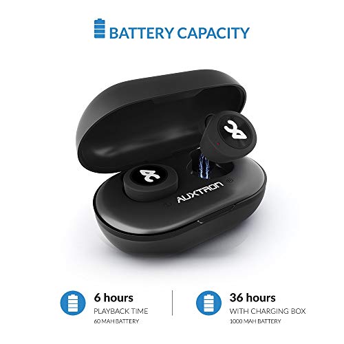 Image of AirBolt 505 True Wireless (TWS) Earbuds - Bluetooth 5.0, Full Touch Earphones, IPX5 Water Resistant, HD Stereo Sound, High Bass, InBuilt MIC, Upto 36 Hours Playtime with Charging Case (Full Black)