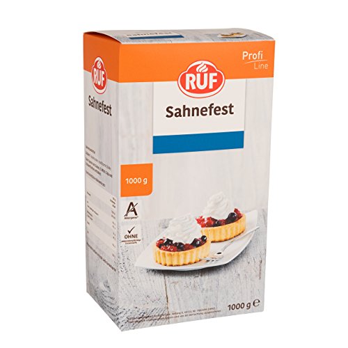 RUF Sahnefest, hält geschlagene Sahne steif, für Schlagsahne und Sahnetorte, verzögert als Saftstopp das Durchweichen von Obstböden, 1x1000g