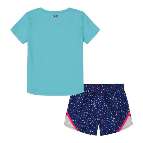 Image of Under Armour Girl's 2-piece Short Sleeve Tee and Shorts Set, Lightweight and Comfortable