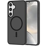 XNXA for Samsung Galaxy S24 Plus Case Magnetic, Compatible with Magsafe S24+ 6.7-Inch Slim Fit Heavy Duty Protection Wireless Charging Lightweight Shockproof Anti-Slip Protective Phone Cover, Black