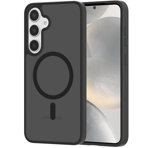 XNXA for Samsung Galaxy S24 Plus Case Magnetic, Compatible with Magsafe S24+ 6.7-Inch Slim Fit Heavy Duty Protection Wireless Charging Lightweight Shockproof Anti-Slip Protective Phone Cover, Black