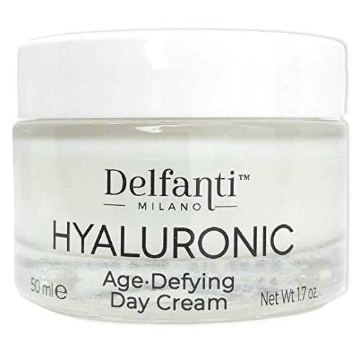 Delfanti-Milano • HYALURONIC AGE DEFYING DAY CREAM • Face and Neck Moisturizer • Made in Italy