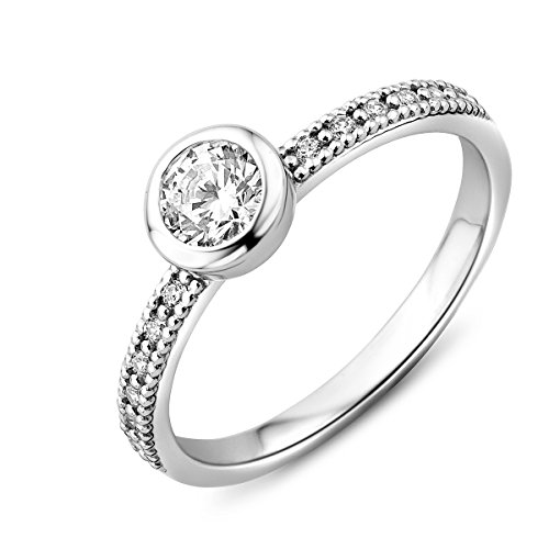 Preisvergleich Produktbild Miore Damen Sterling Silber (925) Solitär Verlobungsring mit Zirkonia