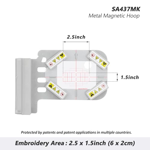 Image of Sew Tech 1 inchx2.5 inch Magnetic Embroidery Hoop for Brother NQ1700E NQ1600E NV880E NV800E Stellaire XJ1 XE1 Dream Machine XV8550D Luminaire XP2 XP3 V3LE Quattro 6000D NQ3600D Machine