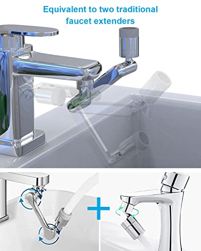 1080°+360° Universal Rotating Faucet Extender,1440° Large-Angle Splash Filter Faucet Aerator With 2 Water Outlet Modes, Four Layers Of Filtering, Faucet Sprayer Attachment For Sink Bathtub Bathroom #TOP5