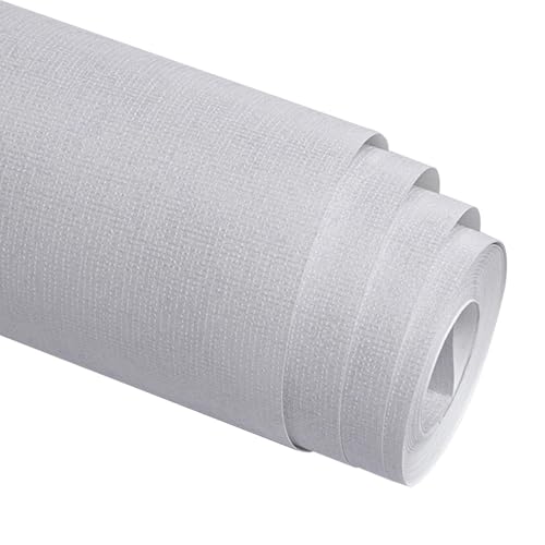 Esncddym Light Grey Mix Plain Thick Linen Textured Wallpaper No Match Striped Wallpaper,Plain Wallpaper,Plain Grey Wallpaper Hessian Textured Wallpaper Designed for Livingroom Bedroom Hallway