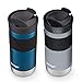 Contigo 16oz Vacuum-Insulated Stainless Steel Leak-Proof Travel Mug, 2-Pack - Keeps Drinks Hot/Cold for Hours, Blueberry/Gold Morel