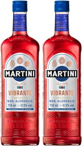 MARTINI Vibrante Aperitivo sin Alcohol, 75cl / 750ml, con Infusión de Botánicos Superiores (Paquete de 2)