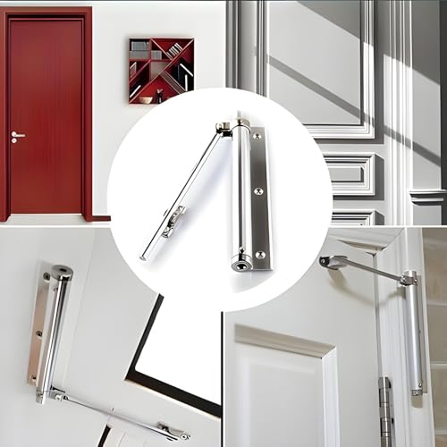 Image of KRESTON Heavy-Duty Spring Door Closer | Automatic Self-Closing Door Kit | Adjustable Speed, Easy Install, for Residential & Light Commercial Use | Door Closer for Home & Office