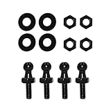 Norkmdi 4PCS Car 10mm Ball Stud with Hardware, M8 Long Shank Carbon Steel Ball Screw for Gas Strut Lift Support End Fitting, 10mm Gas Lift Support Hardware Kit, Universal for Most Vehicles