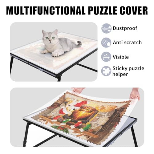 Puzzle Table with Drawers Adjustable Height 1500pcs,Foldable for Storage 3 in 1 Jigsaw Puzzle Table with Legs,Puzzle Tables for Adults with Drawers by Doerpuz - Image 4