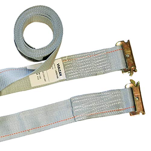 Vulcan Logistic Strap For E Track - Ratchet Style - 16 Foot - 6 Pack - Gray - 1,333 Pound Safe Working Load #TOP3