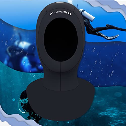 Neoprene Wetsuit Hood 3/2mm for Men Women, Diving Cap Surfing Thermal Hood for Kayaking Snorkeling Swimming Sailing Canoeing Water Sports, Black Medium Size