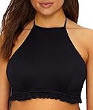 Freya Women's Standard Nouveau Underwire High-Neck Crop Top, Black, 34D
