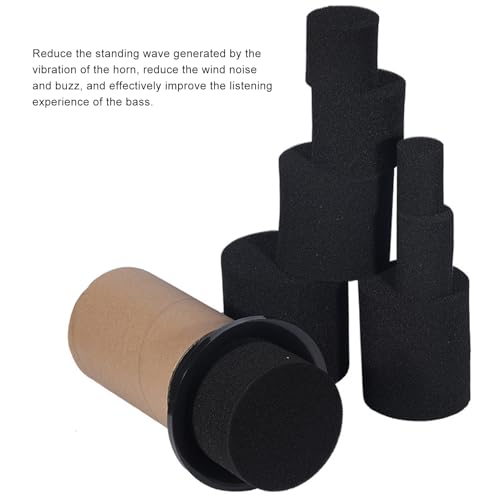 6Pcs 60mm x 50mm Speaker Port Tube Sponge, Subwoofer Bass Reflex Tube Bass Woofer Box Port Tube Vent Sponge for Enhanced Sound Effect