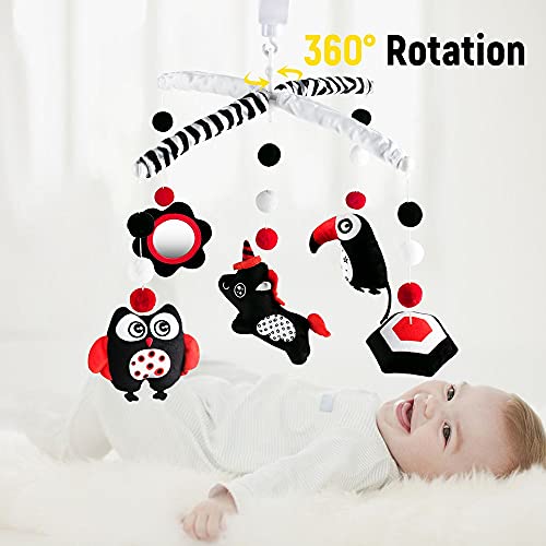 Teytoy Baby Crib Mobile Unisexbaby, Nursery Baby Mobile For Crib, High Contrast Black & White For Girls Boys 0-24 Months Infant Newborn Montessori Portable Cot Mobile Decor Hanging Rotating Plush Toys #TOP3