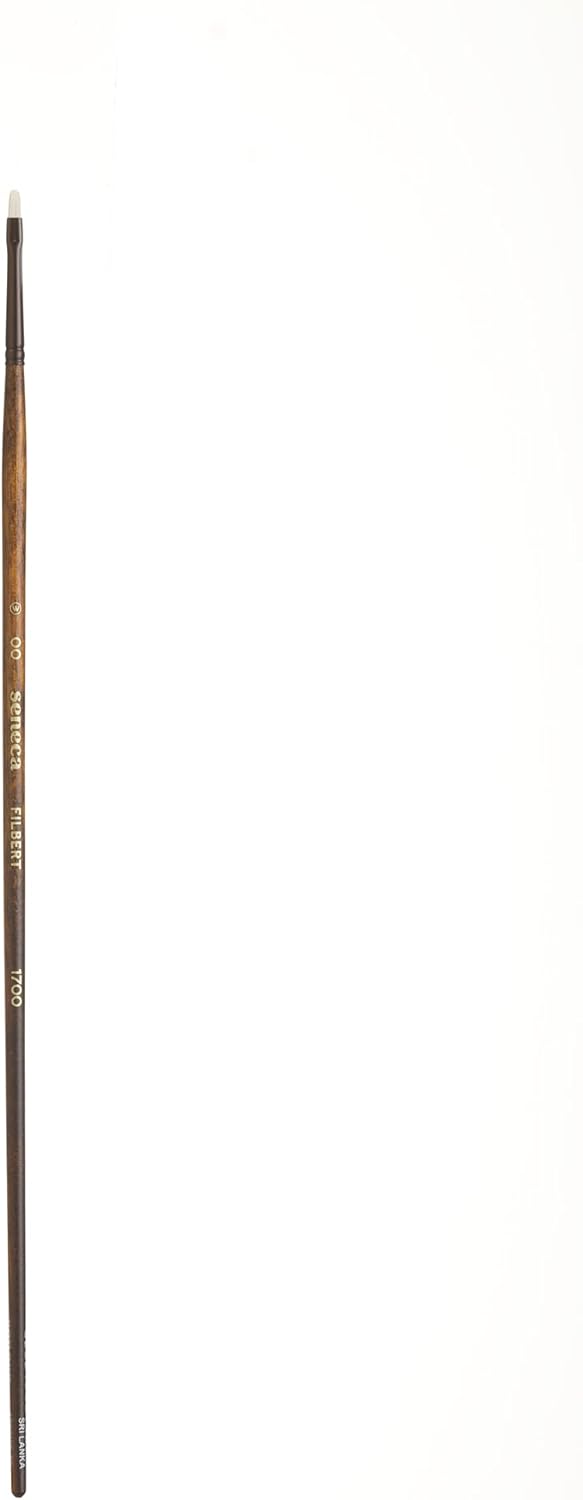 Willow Wolfe Seneca Series 1700 Filbert Brush Size 00 – Premium Vegan Synthetic Paintbrush for Acrylic, Oil & Water-Mixable Oils