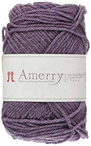 ハマナカ アメリー 毛糸 並太 col.35 パープル 系 40g 約110m 5玉セット 2261