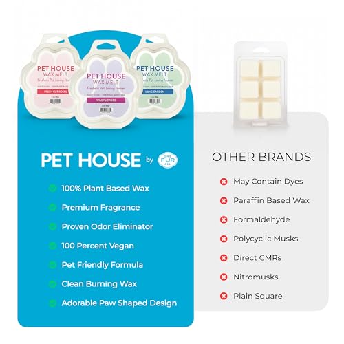 Image of One Fur All Pet House Spring and Summer Wax Melts for Pet Odor, Natural, Plant Based Soy Wax Melts, Long Lasting Fragrance for Fresh Smelling Homes, Lemon Cupcake