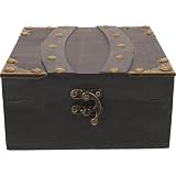 Objet décoratif polyvalent : ce coffre de rangement rustique trouvera sa place sur un bureau ou une étagère. son style classique de coffre en bois vintage en fait un meuble idéal pour la maison comme pour le bureau. coffre décoratif pour vos souvenirs et objets précieux