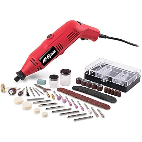 Hi-Spec 121 Piece 130W Corded Rotary Power Tool Kit Set with Dremel Compatible Bit Accessories. Drill, Cut, Trim, Grind & Sand in DIY Repairs, Hobbies & Craftwork Cover