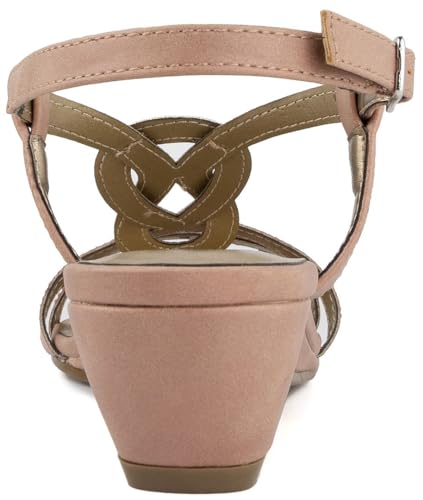 Image of LONDON FOG Womens Macey Demi-Wedge Dress Sandals