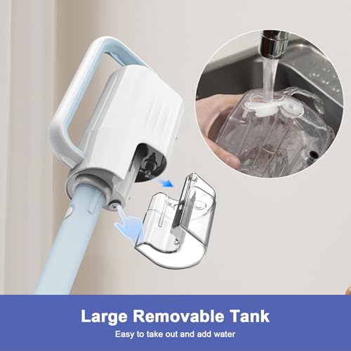 Image of Steam Cleaner, 6 in1 Rotated Steam Mop Cleaner with 2 Modes, 2 Microfiber Pads, 400ML Removable Tank, 23FT Power Cable, Detachable Steam Mops for Floor, Laminate Floor, Tiles Cleaning (Sapphire Blue)