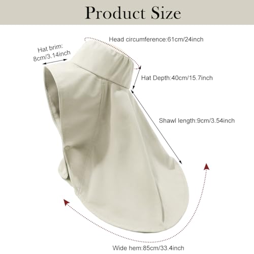 Image of SANNIDHI Sun Hat for Women UPF 50+ Wide Brim Neck Flap Hat for Outdoor