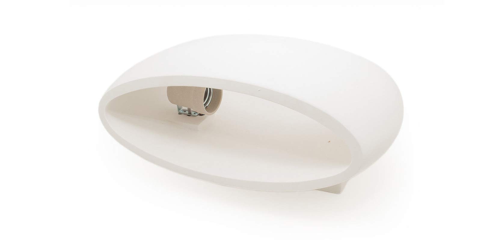 Plafoniera Da Parete Ovale In Gesso GS-5016, Bianco, Attacco G9, Doppio Raggio Di Luce, Design Moderno