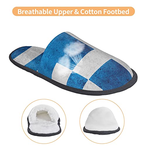 Greek Flag House Slippers Plush Women Men Indoor Outdoor Home Shoes3