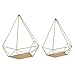 Kate and Laurel Prouve Decorative Geometric Multi-use Metal Wall Display Shelves, Gold, 2 Piece Set