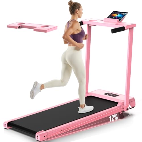 Image of FUNMILY 3.5HP Walking Pad Incline Treadmill with Desk & Handle Bar, Heavy Duty 350 lbs Weight Capacity Portable Treadmill for Home and Office, Remote Control & LED Display