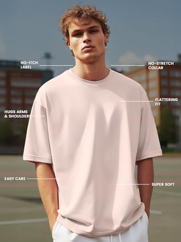 Image of Nobero Men's Oversized Graphic T-Shirt for Men | Soft Cotton | Drop Shoulder Relaxed Fit | Printed Casual Tshirt for Men