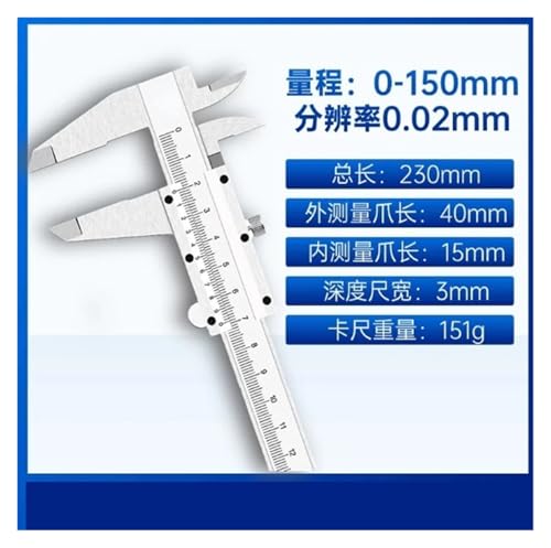 Calibrador Vernier de Acero Inoxidable 0-150mm 0.02mm miniatura 2