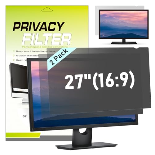 LAMA 2 PACK 27 Inch Universal Computer Privacy Screen Filter for 27" Monitor, Anti-Blue Light/Anti-Glare&UV