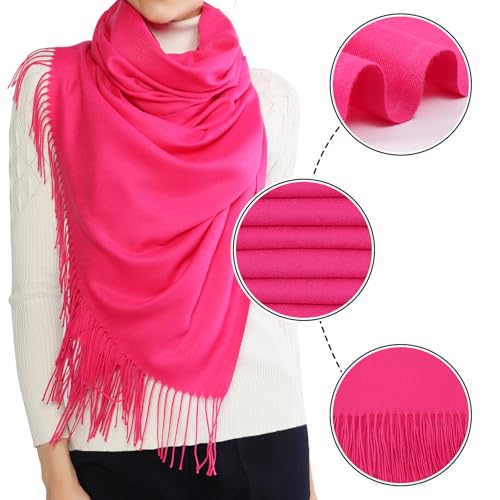 Image of RIIQIICHY Women's Fringe Shawl Wrap Pashmina Scarf for Wedding Evening