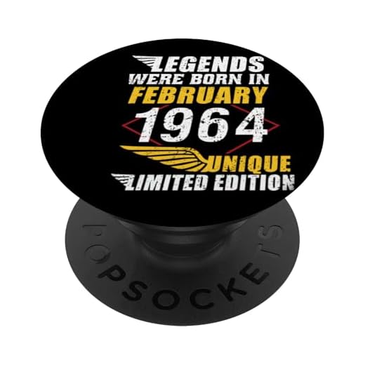 Cumpleaños Febrero 1964 Edición Limitada Regalo February PopSockets PopGrip Intercambiable
