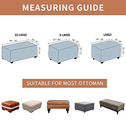 Eco-Ancheng Stretch Ottoman Cover Rectangular Storage Ottoman Slipcover Footrest Stool Covers Ottoman Slipcovers For Foot Stool With Nonslip Elastic Bottom (29, Large) #TOP3