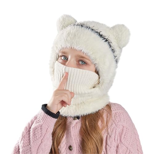 Baby Winter hat Toddler Winter Hat for Girls Boys 2026 Comfort Warm Soft Knit Outdoors Windproof Hats Fashion Fleece Lined Cute Hats White