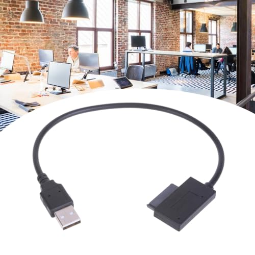 Cable adaptador USB 2.0 a SATA 13 pines slimline para laptops miniatura 2