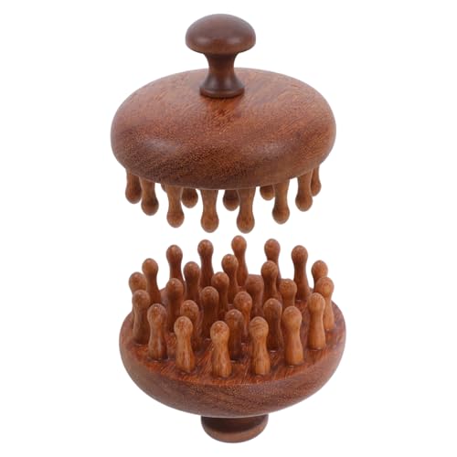 FRCOLOR 2Pcs Wooden Scalp Massager Comb Portable Hair Brush Cushion Design Tooth Structure for Head Massage for Home Travel Use