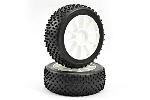 Image of Fastrax 1/8th Buggy Premounted 'Chip Block' Tyres on Split Spoke Wheels