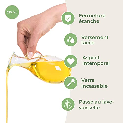 Carafe en verre pour chauffe-huile de massage MASSAGE-EXPERT, bouteille d’huile avec bouchon, fermeture hermétique en liège, lavable au lave-vaisselle, très résistant – vue 4