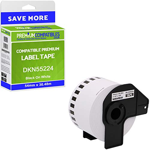 Image of Compatible DK-N55224 Black On White 54mm x 30.48m Non-Adhesive Paper Label Tape (DKN55224)