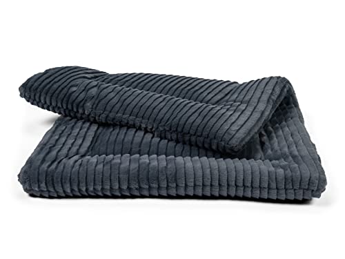 TrendPet Harmony 4cm gefütterte Hundedecke, Katzendecke, Liegedecke für Hunde und Katzen (Anthrazit, 50x35cm)